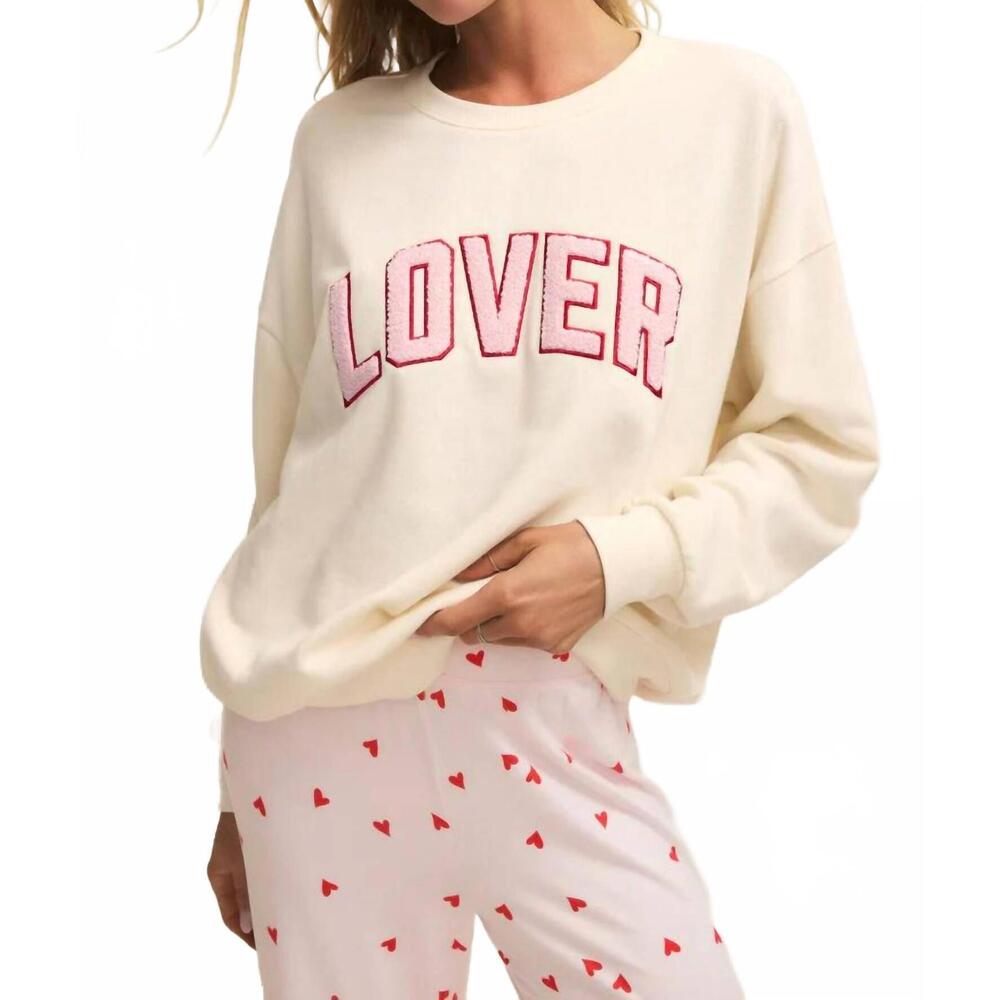 NEW Z SUPPLY oversized lover sweatshirt top in beige